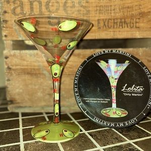 Lolita Hand Painted “Dirty Martini” Martini Glass
